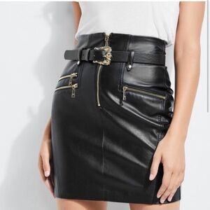 Guess Black Faux Leather Skirt - Never Worn